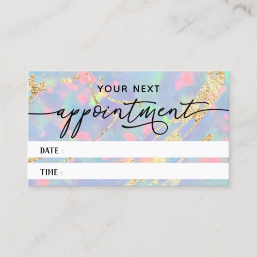 elegant opal texture appointment card visitekaartje (Voorkant)