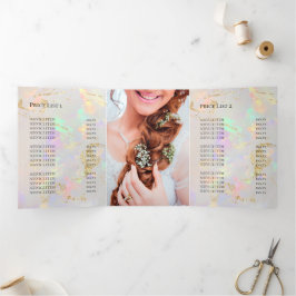 elegant opal tri-voudig brochure drieluik uitnodiging
