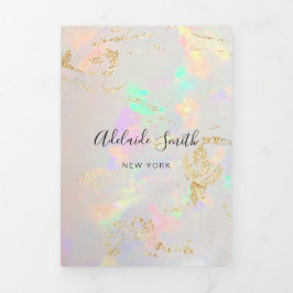 elegant opal tri-voudig brochure drieluik uitnodiging