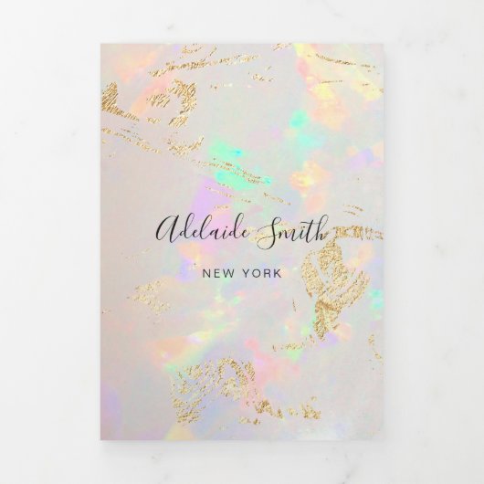 elegant opal tri-voudig brochure drieluik uitnodiging (Cover)