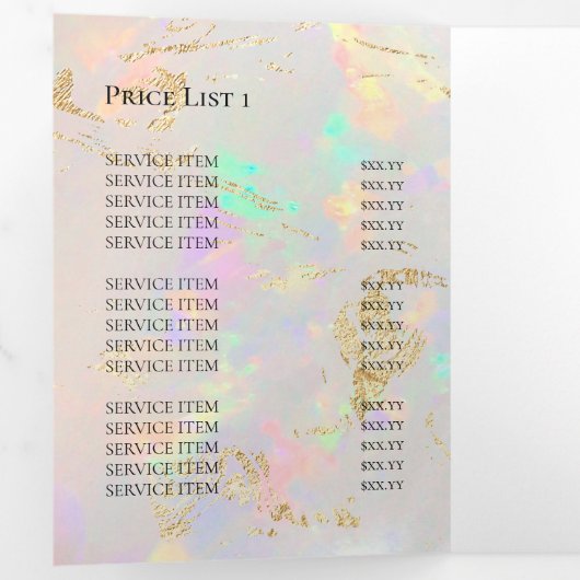 elegant opal tri-voudig brochure drieluik uitnodiging (Binnenzijde eerst)