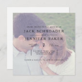 Elegant Opaque Photo Overlay Wedding Invite Kaart (Voorkant / Achterkant)