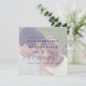 Elegant Opaque Photo Overlay Wedding Invite Kaart (Staand voorkant)