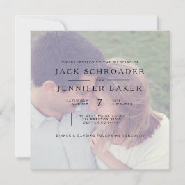 Elegant Opaque Photo Overlay Wedding Invite Kaart