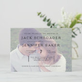 Elegant Opaque Photo Overlay Wedding Invite Kaart (Staand voorkant)