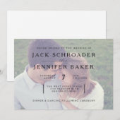 Elegant Opaque Photo Overlay Wedding Invite Kaart (Voorkant / Achterkant)