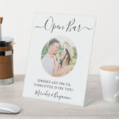 Elegant Open Bar - Aangepaste foto-bruiloft Reclamebord Met Voetstuk (Insitu)