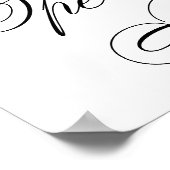 Elegant Open Bar Black Script | Horizontale tabel Poster (Hoek)