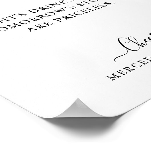 Elegant Open Bar Calligraphy Personalized Wedding Poster (Hoek)