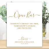 Elegant Open Bar Gold Script Persoonlijk Weddensch Poster
