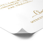 Elegant Open Bar Gold Script Persoonlijk Weddensch Poster (Hoek)