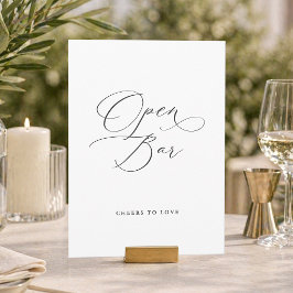 Elegant Open Bar Huwelijksbord | Minimalistisch Kaart