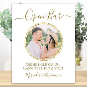 Elegant Open Bar, speciaal aangepast gouden fotohu Poster