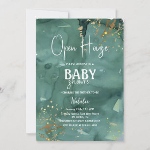 Elegant open huis baby shower kaart