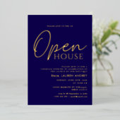 Elegant Open Huis Folie Uitnodiging (Staand Voorkant)