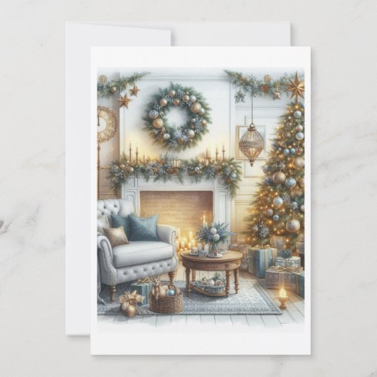 Elegant open kersthuis kaart (Achterkant)