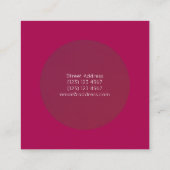 Elegant opgerond lijst cover paars rood vierkante visitekaartje (Achterkant)