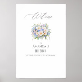 Elegant ophisticated Floral Welkom Poster