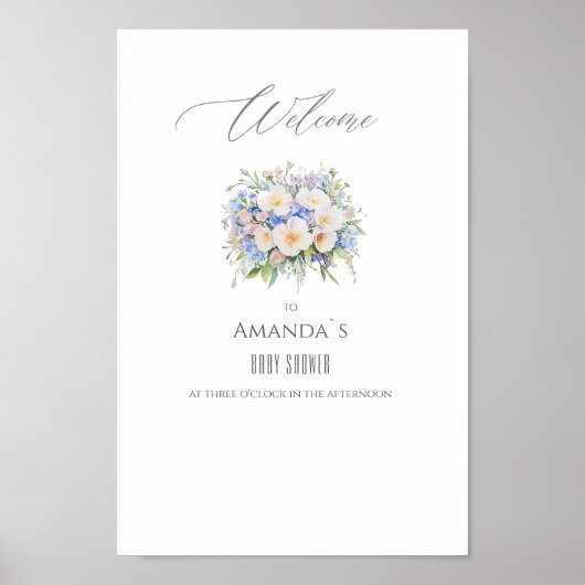 Elegant ophisticated Floral Welkom Poster (Voorkant)