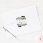 Elegant Opulence Black en Gold Wedding Vierkante Sticker (Envelop)