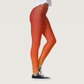 Elegant Orang Yellow Glitter Pattern Leggings (Rechts)