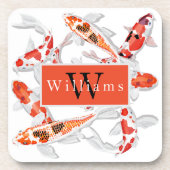Elegant Orange And White Koi Fish Bier Onderzetter (Voorkant)