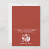 Elegant Orange Beach Sunset QR Code Wedding Kaart (Achterkant)