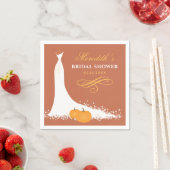Elegant Orange Fall Wedding Gown Bridal Shower Servet (Insitu)
