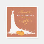 Elegant Orange Fall Wedding Gown Bridal Shower Servet (Voorkant)