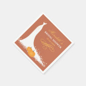 Elegant Orange Fall Wedding Gown Bridal Shower Servet (Hoek)