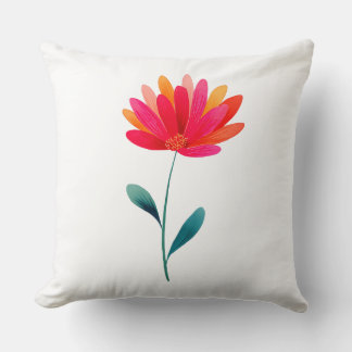Elegant Orange Floral Botanical Throw Pillow Kussen