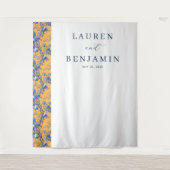 Elegant Orange Floral Wandkleed (Voorkant)