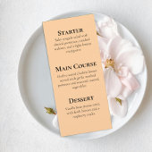 Elegant Orange Floral Wedding Menu Card