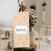 Elegant Orange Floral Wedding Menu Card
