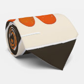 Elegant Orange Flower Pattern Tie Stropdas (Opgerold)