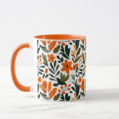 Elegant Orange Flowers Spring Botanical Pattern Mok (Links)