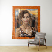 Elegant Orange Math Congratulations Photo Graduate Wandkleed (In situ)