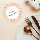 Elegant Orange Pattern Wedding Coaster Ronde Kartonnen Onderzetter