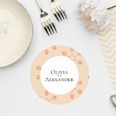 Elegant Orange Pattern Wedding Coaster Ronde Kartonnen Onderzetter
