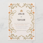 Elegant Orange Wedding Invitation – Soft Modern De Kaart (Voorkant)