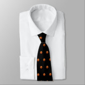 Elegant Oranje Basketbal Monogram Eerste Letter Zw Stropdas (Gebonden)