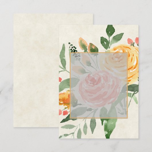 Elegant oranje bloem bruiloft blanco budget kaart (Voorkant / Achterkant)