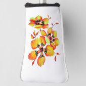 Elegant Oranje bloemen - Pas uw eigen bloemen aan Golfheadcover (Draai 90)