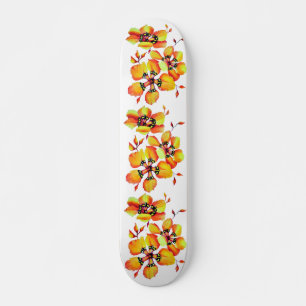 Elegant Oranje bloemen - Pas uw eigen bloemen aan Persoonlijk Skateboard