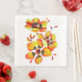 Elegant Oranje bloemen - Pas uw eigen bloemen aan Servetten (Insitu)