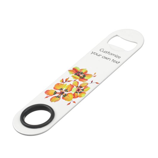 Elegant Oranje bloemen - Pas uw eigen bloemen aan Speed Flessenopener (Voorkant Gekanteld)