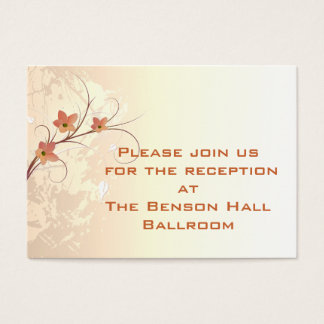 elegant oranje bloemen zwoelvormig ontwerp visitekaartjes