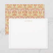 Elegant Oranje bloemmotief Notitiekaartje (Voorkant / Achterkant)