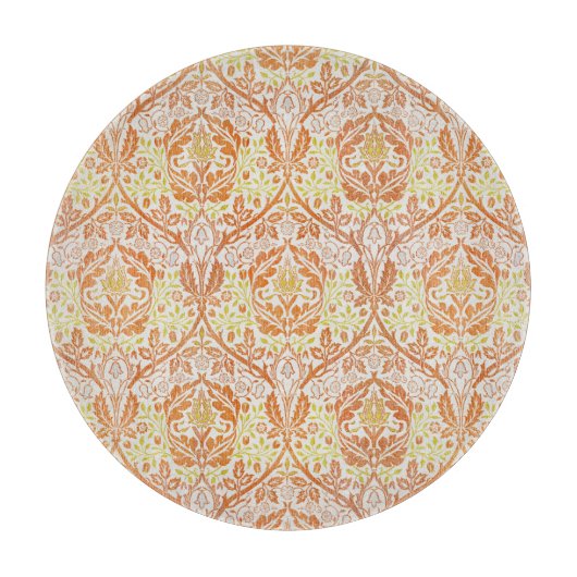 Elegant Oranje bloemmotief Snijplank (Voorkant)