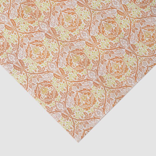 Elegant Oranje bloemmotief Tissuepapier (Detail)